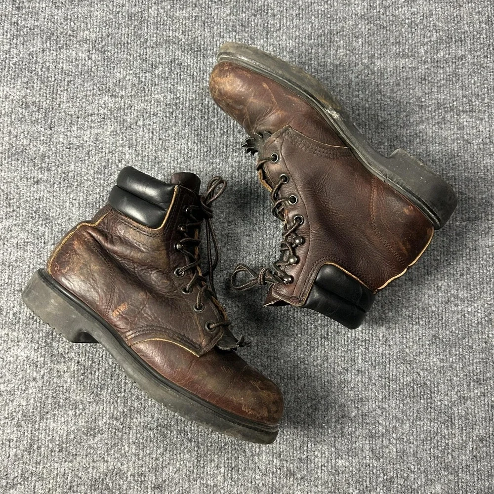 Red Wing USA Brown Leather Steel Toe EH Work Boots Oil Resistant Men's 7 ANSI Z4